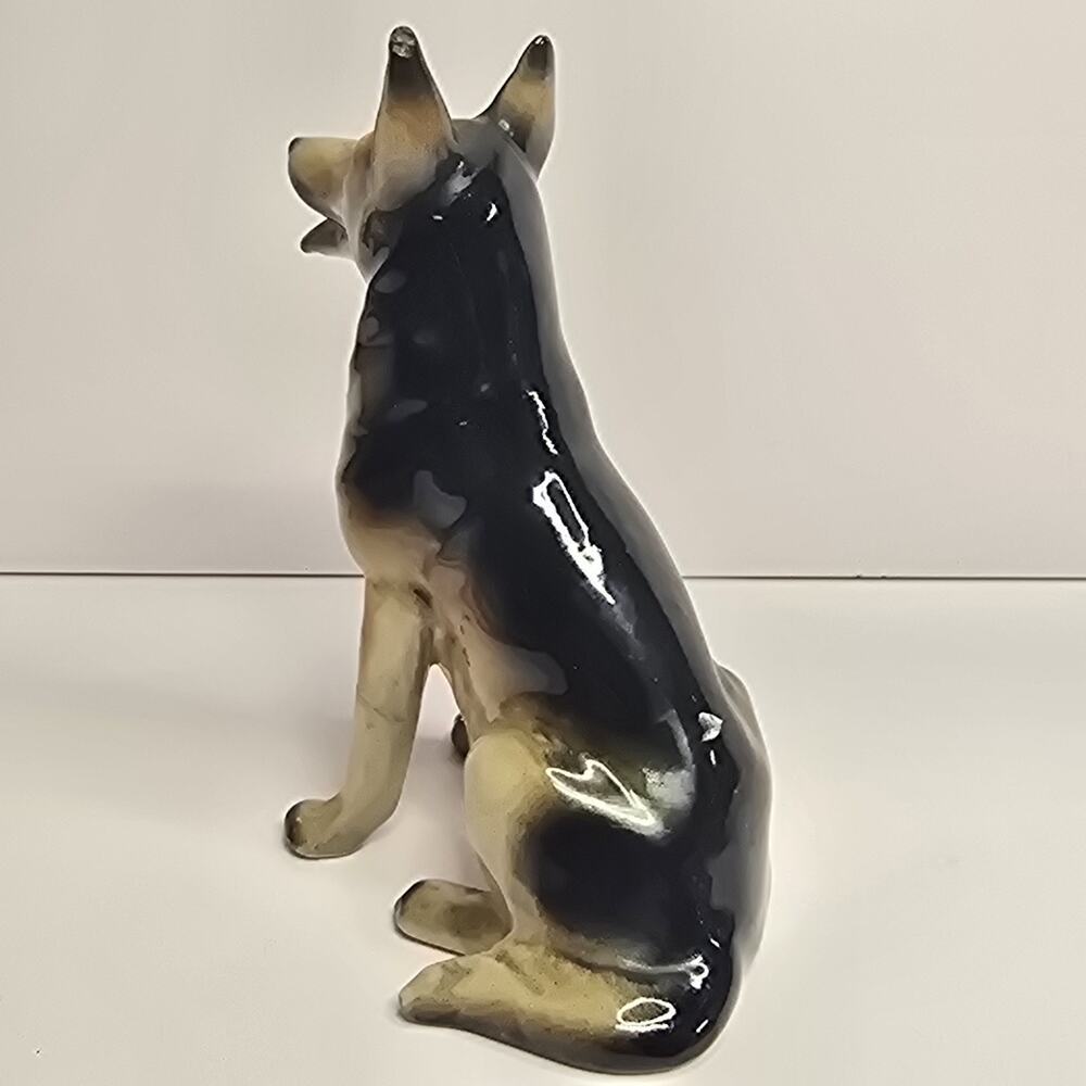 Vintage MCM Porcelain German Shepherd Ceramic Figurine Sitting - Picture 5 of 8